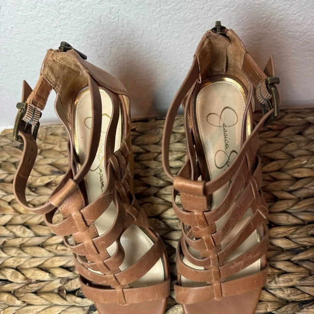 Jessica Simpson Tan Strappy Sandals - Picture 6 of 7